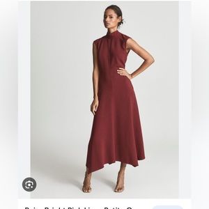 Reiss Livvy open back dress. Burgundy. Size M. UK 10/US 6.